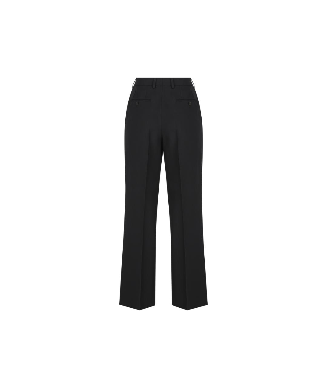 CELINE Черные шерстяные прямые брюки, фото 2