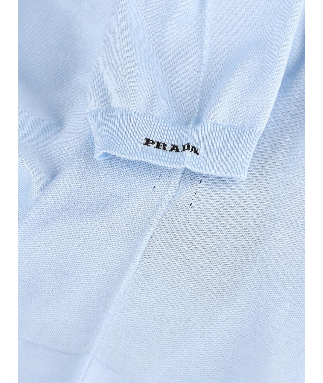 PRADA Голубой хлопковый джемпер / свитер, фото 4