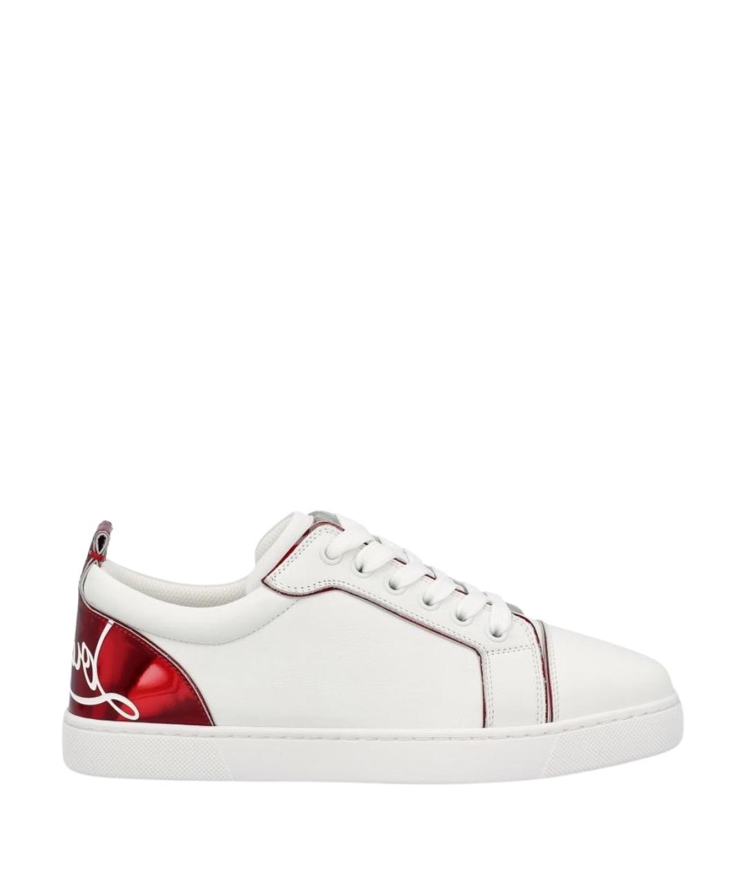 CHRISTIAN LOUBOUTIN Белые кожаные кеды, фото 1