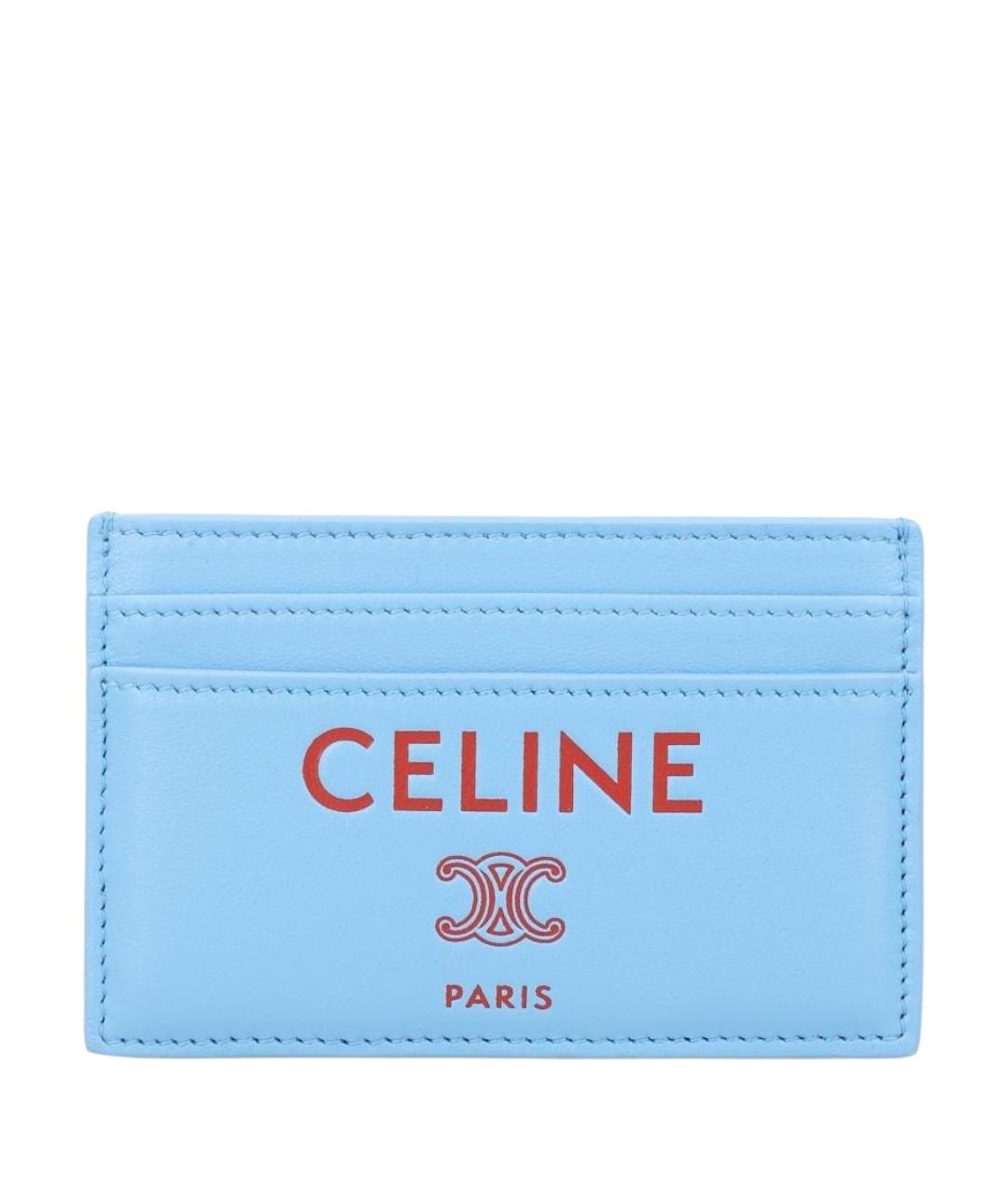 CELINE Голубой кожаный кардхолдер, фото 1