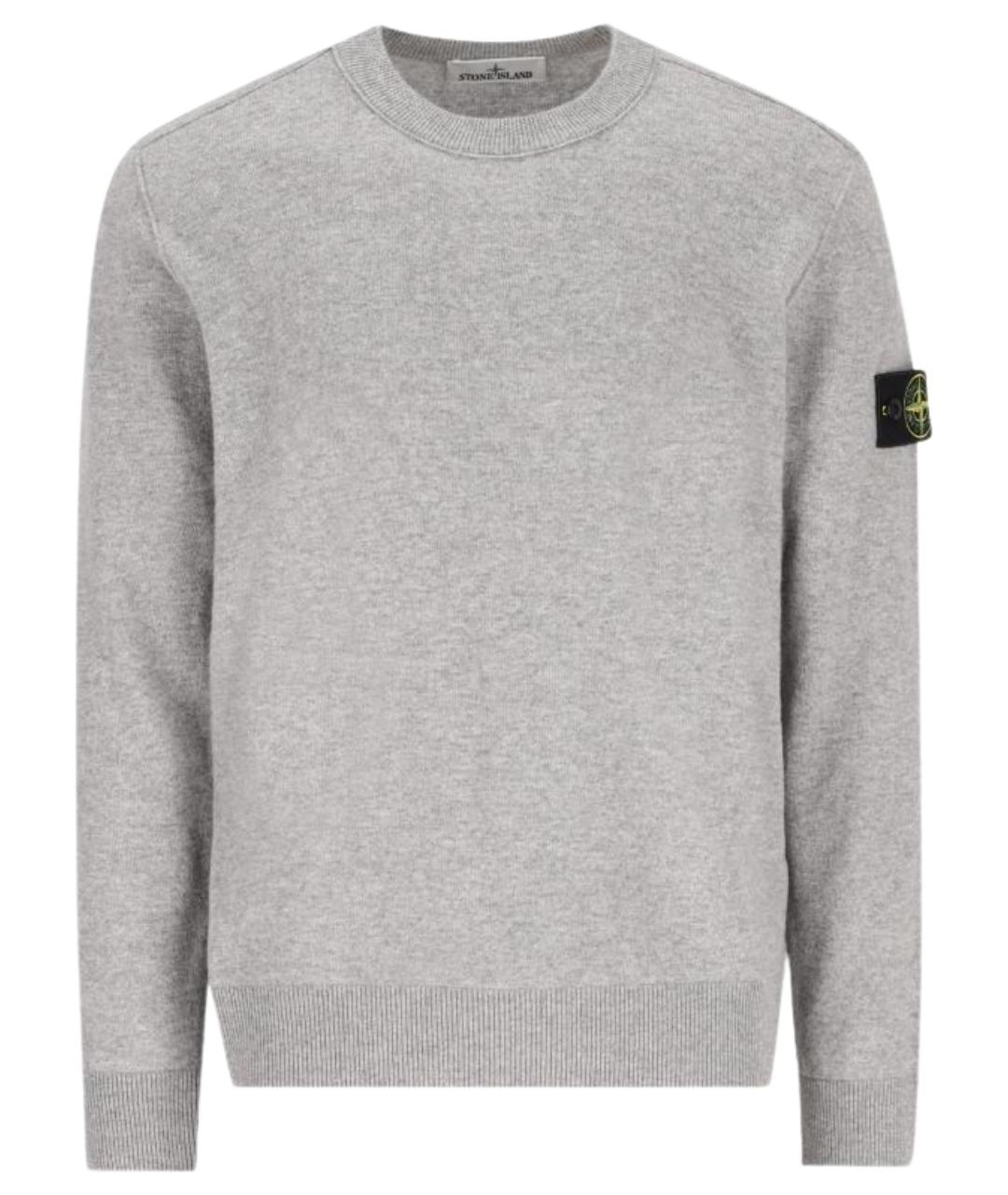 STONE ISLAND Серый шерстяной джемпер / свитер, фото 1