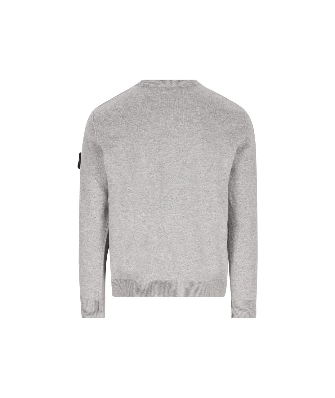 STONE ISLAND Серый шерстяной джемпер / свитер, фото 2