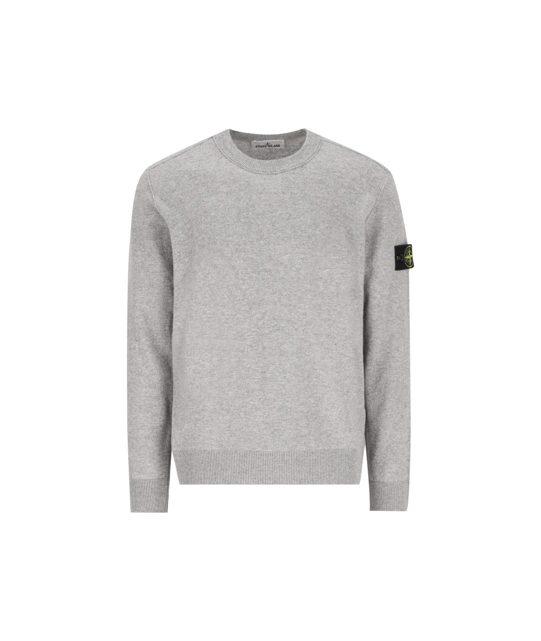 STONE ISLAND Серый шерстяной джемпер / свитер, фото 5