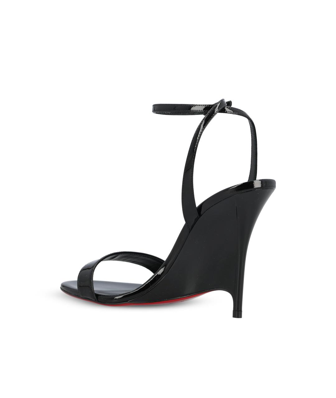 CHRISTIAN LOUBOUTIN Черные босоножки из лакированной кожи, фото 3