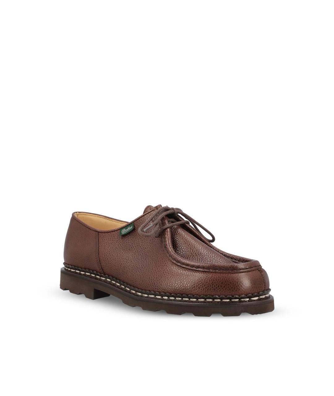 PARABOOT Коричневые кожаные низкие ботинки, фото 2
