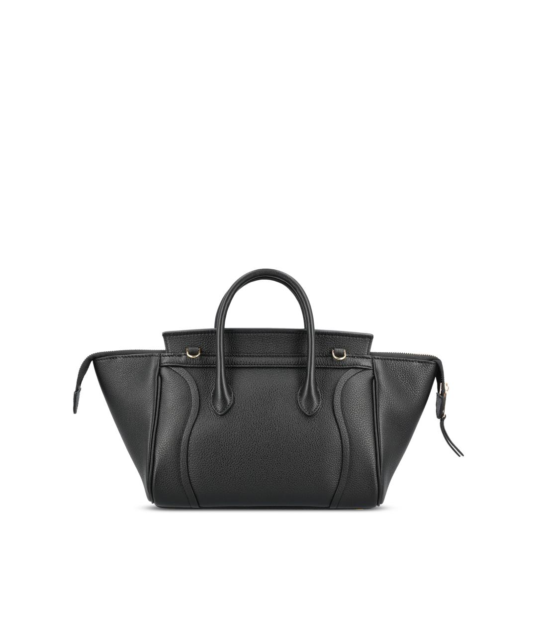 CELINE Черная кожаная сумка тоут, фото 2