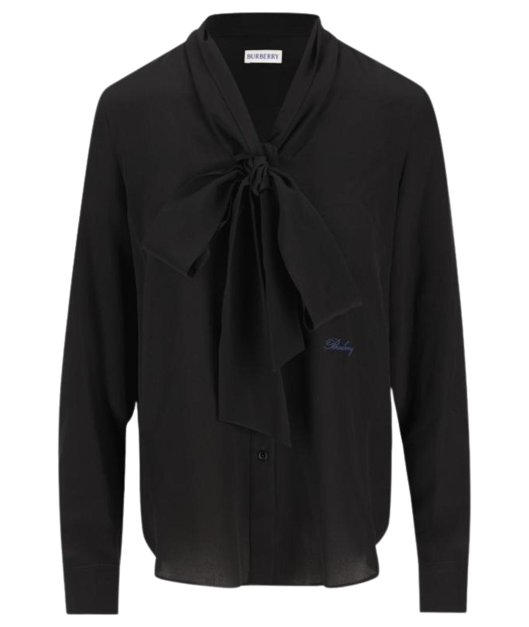BURBERRY Черная шелковая рубашка, фото 1
