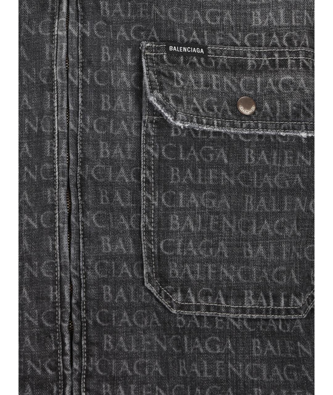 BALENCIAGA Черная хлопковая куртка, фото 4