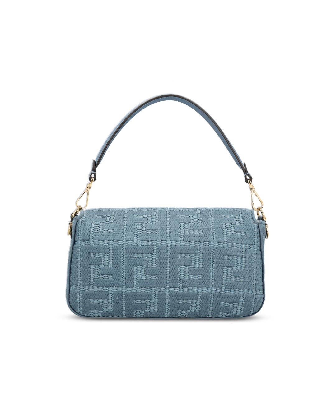 FENDI Голубая рафиевая сумка через плечо, фото 2