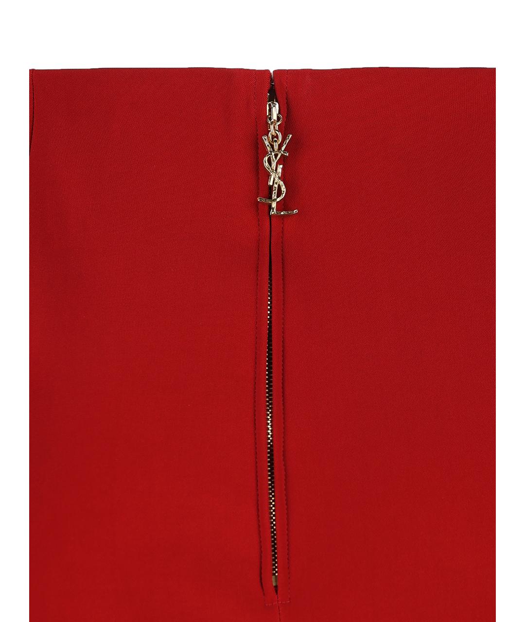 SAINT LAURENT Красная вискозная юбка миди, фото 3