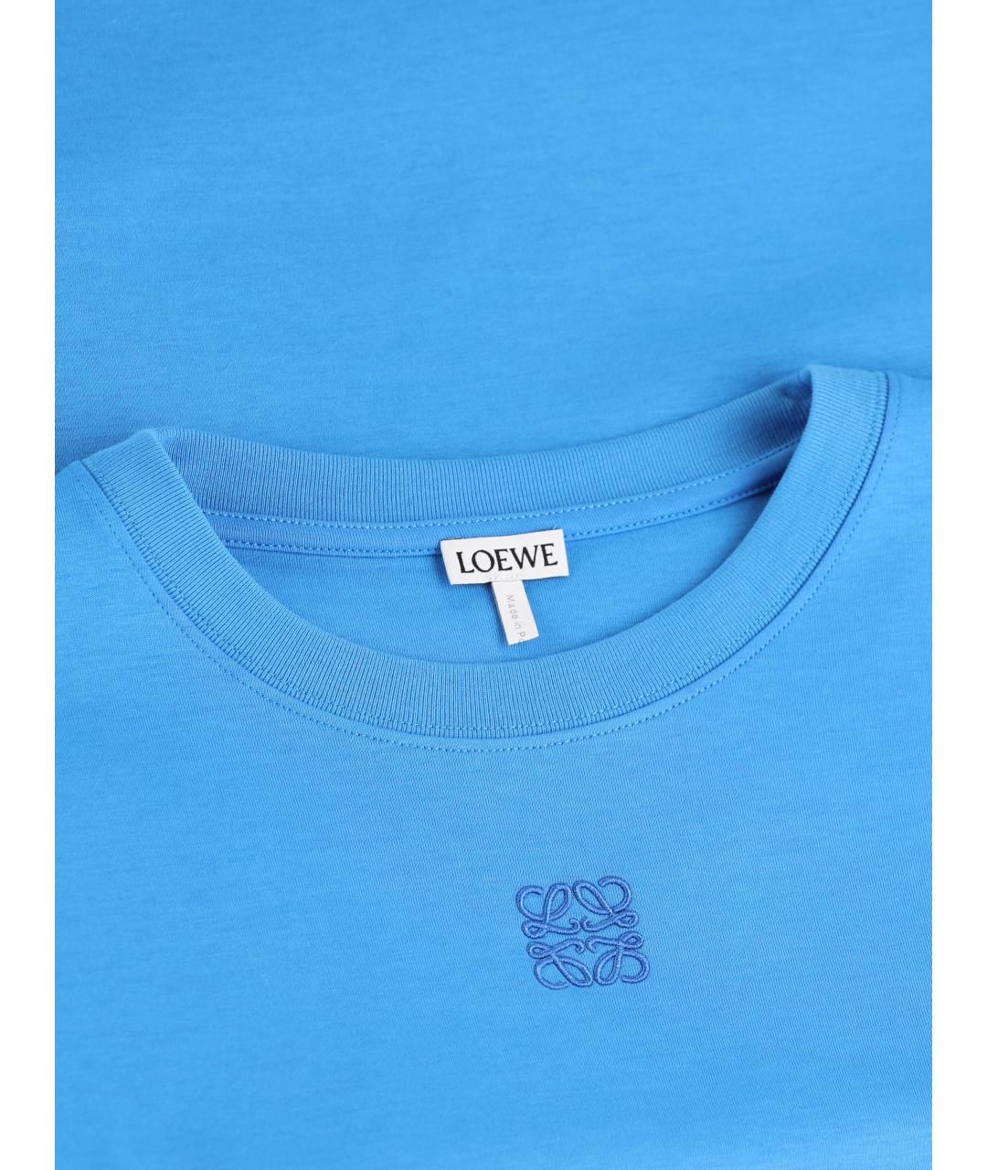 LOEWE Голубая хлопковая футболка, фото 4