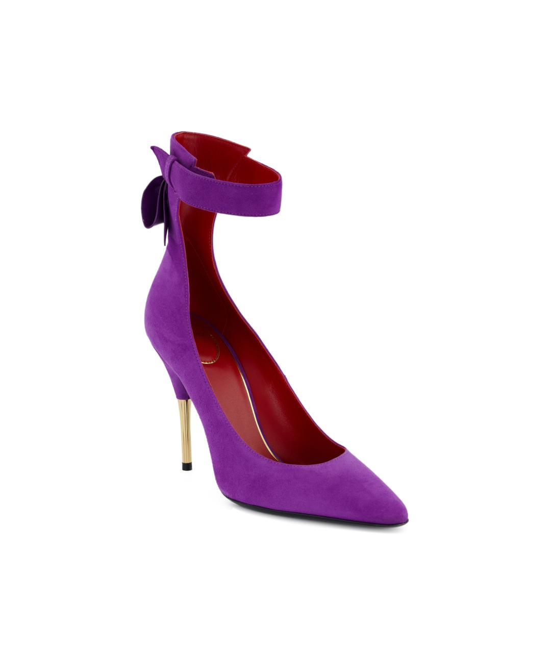 VALENTINO Фиолетовые замшевые туфли, фото 2