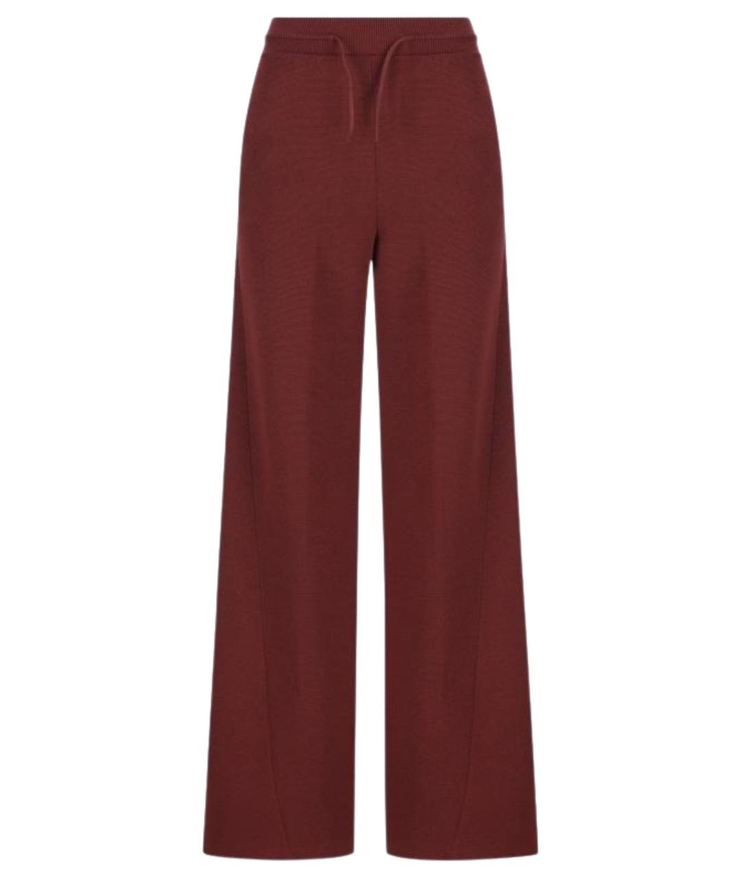 LORO PIANA Бордовые кашемировые брюки широкие, фото 1