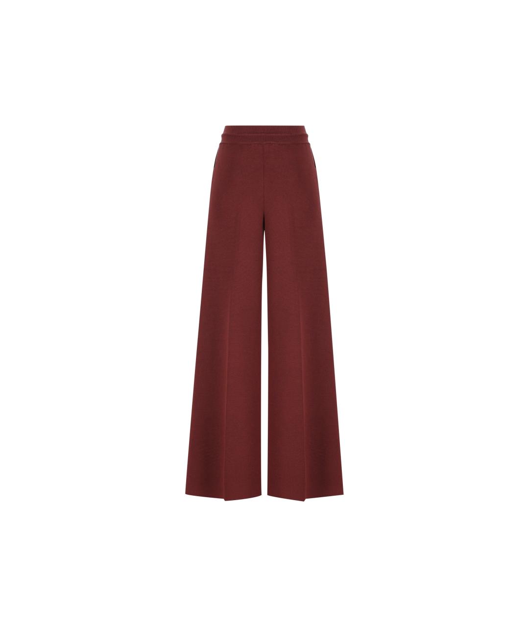 LORO PIANA Бордовые кашемировые брюки широкие, фото 2
