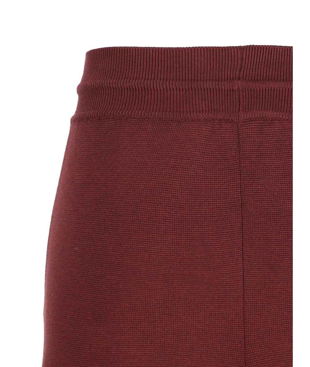 LORO PIANA Бордовые кашемировые брюки широкие, фото 3