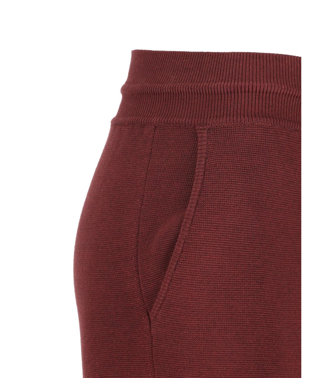 LORO PIANA Бордовые кашемировые брюки широкие, фото 4