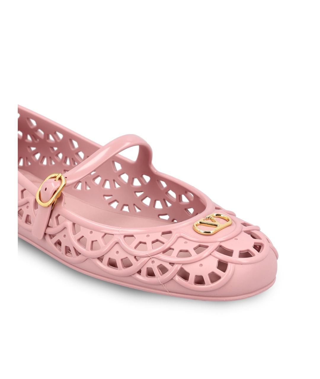VALENTINO Розовые резиновые балетки, фото 4