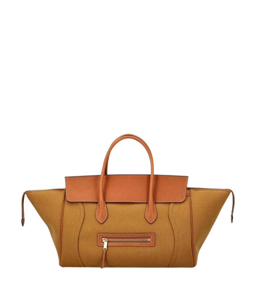 CELINE Коричневая сумка тоут из канвы, фото 1