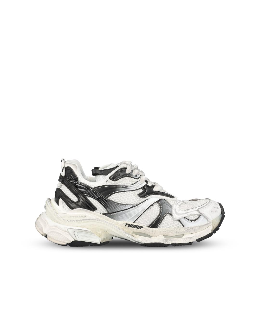 BALENCIAGA Белые синтетические низкие кроссовки / кеды, фото 5