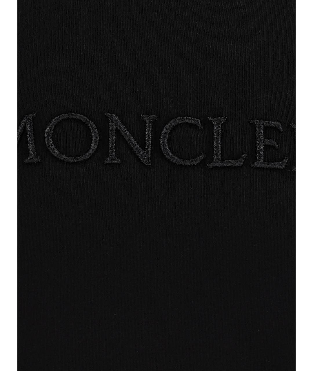 MONCLER Черная хлопковая футболка, фото 4