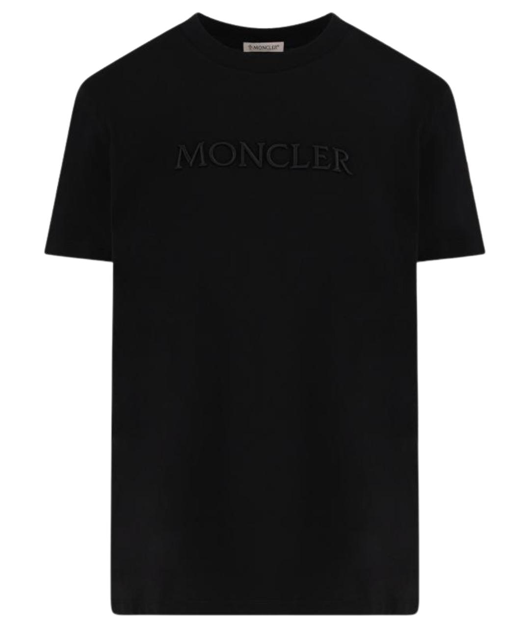 MONCLER Черная хлопковая футболка, фото 1