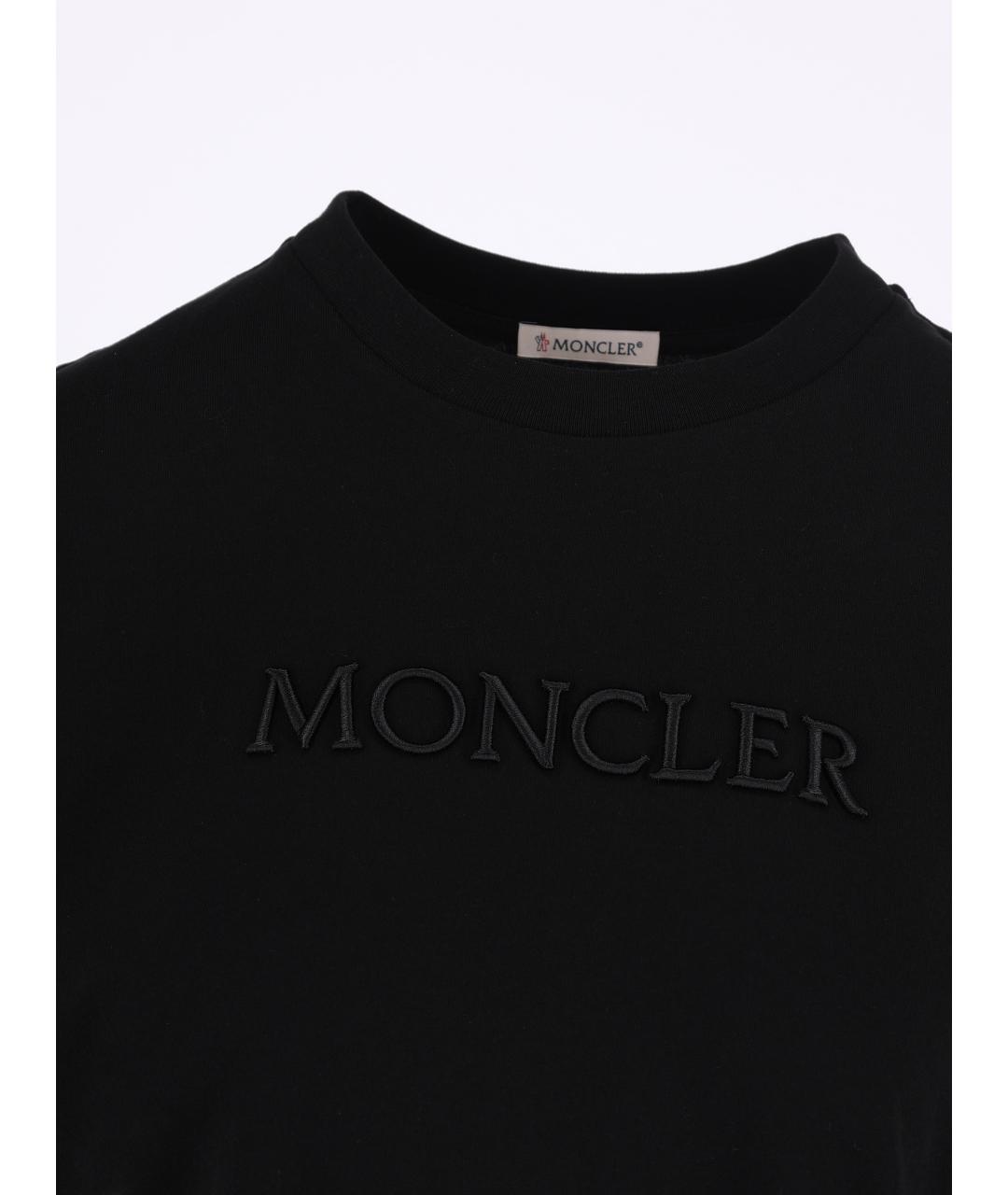 MONCLER Черная хлопковая футболка, фото 3