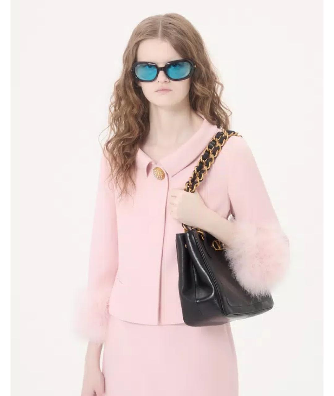 VALENTINO Черная кожаная сумка тоут, фото 6