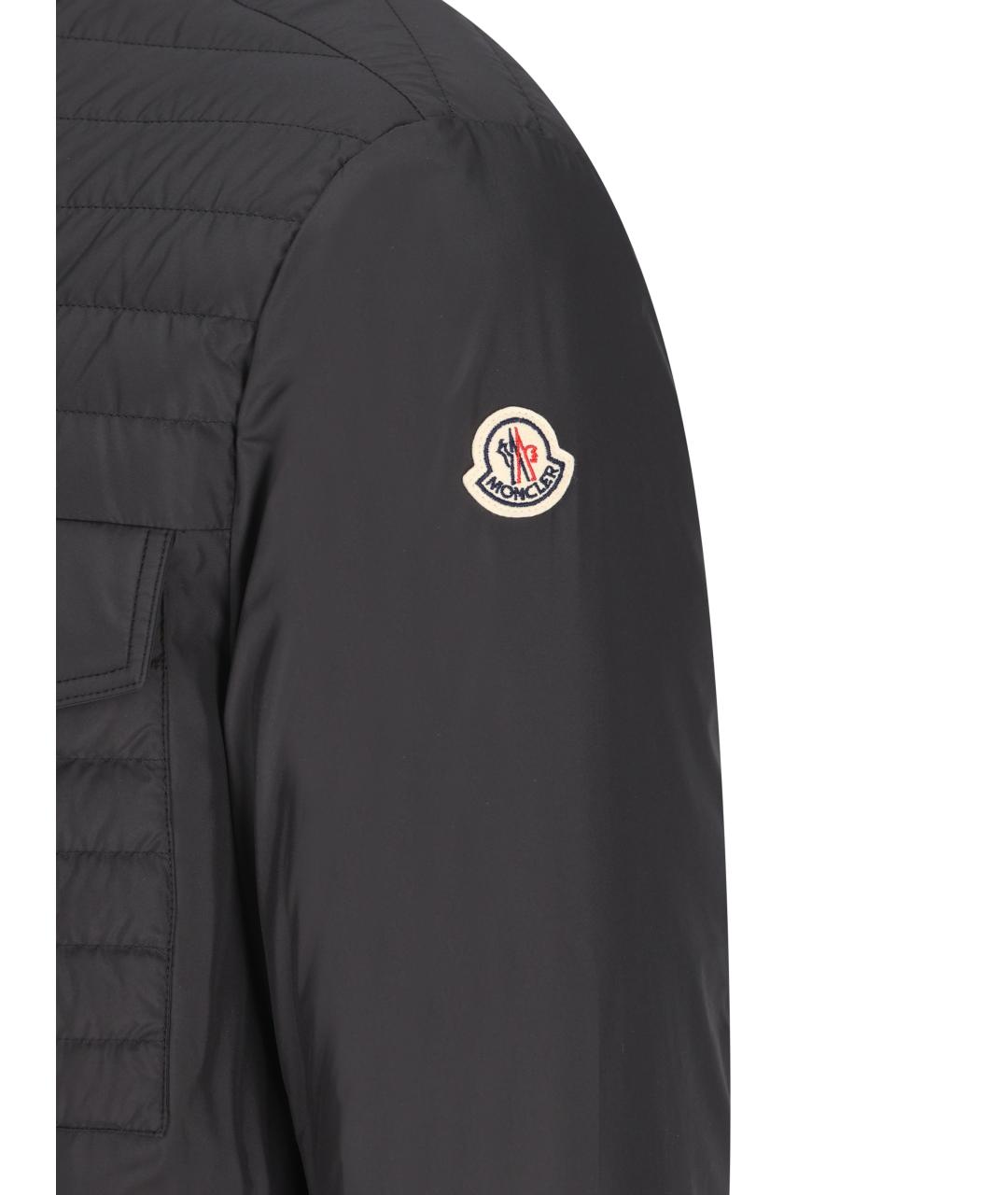 MONCLER Черный полиэстеровый пуховик, фото 3