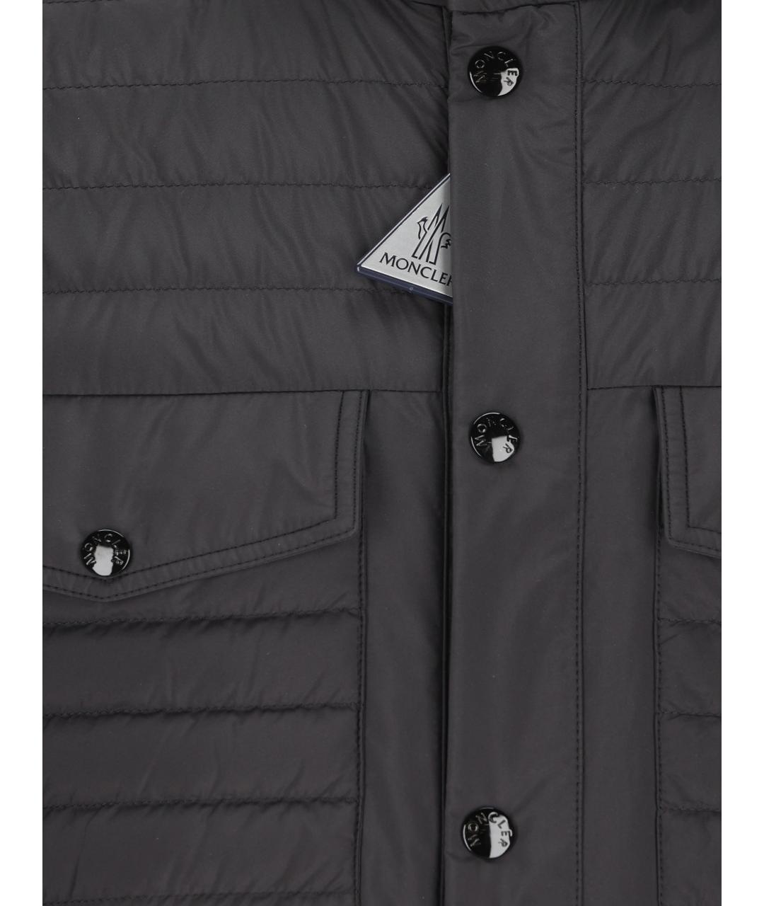 MONCLER Черный полиэстеровый пуховик, фото 4