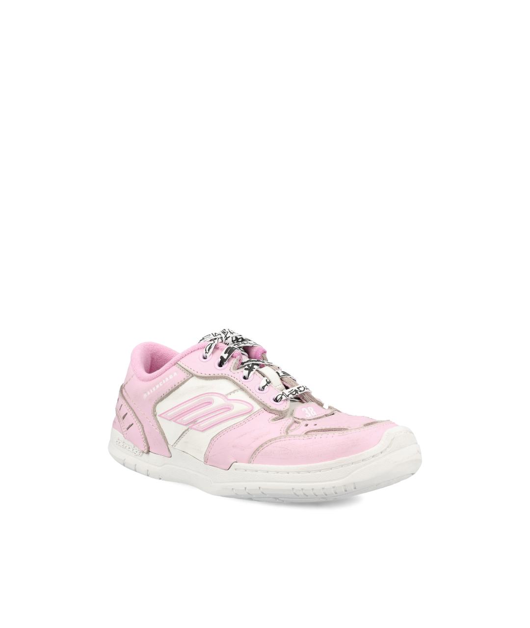 BALENCIAGA Розовые кожаные кроссовки, фото 2