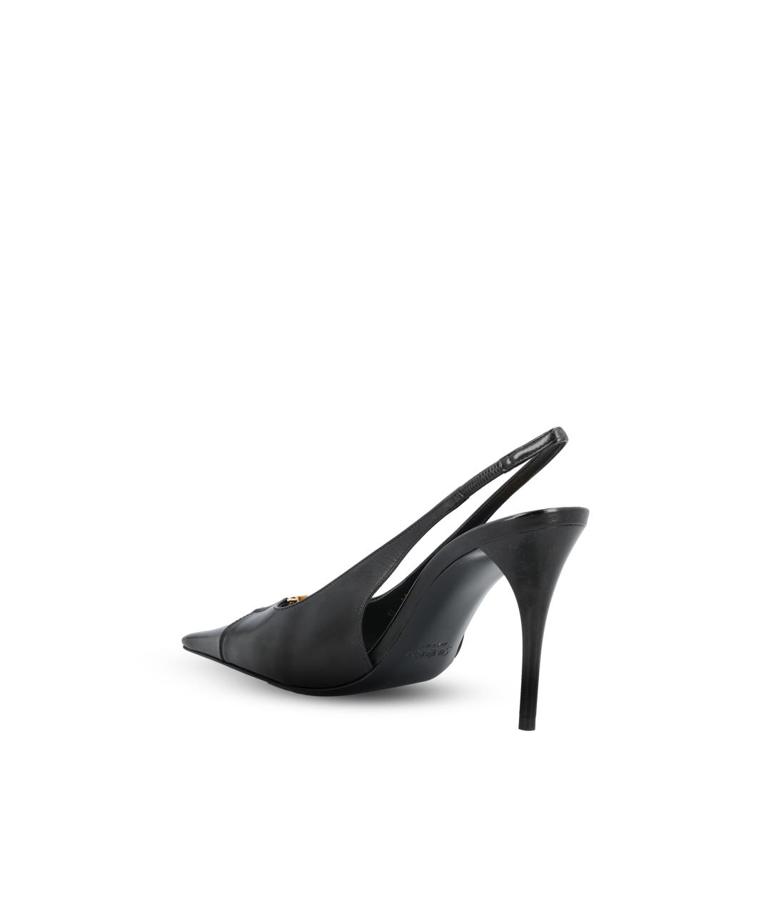 SAINT LAURENT Черные кожаные туфли, фото 3