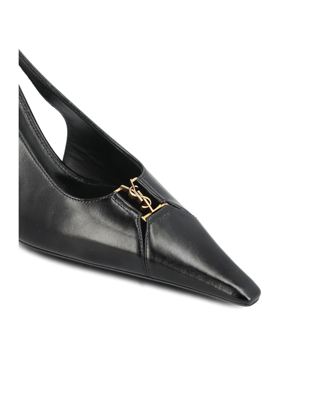 SAINT LAURENT Черные кожаные туфли, фото 4