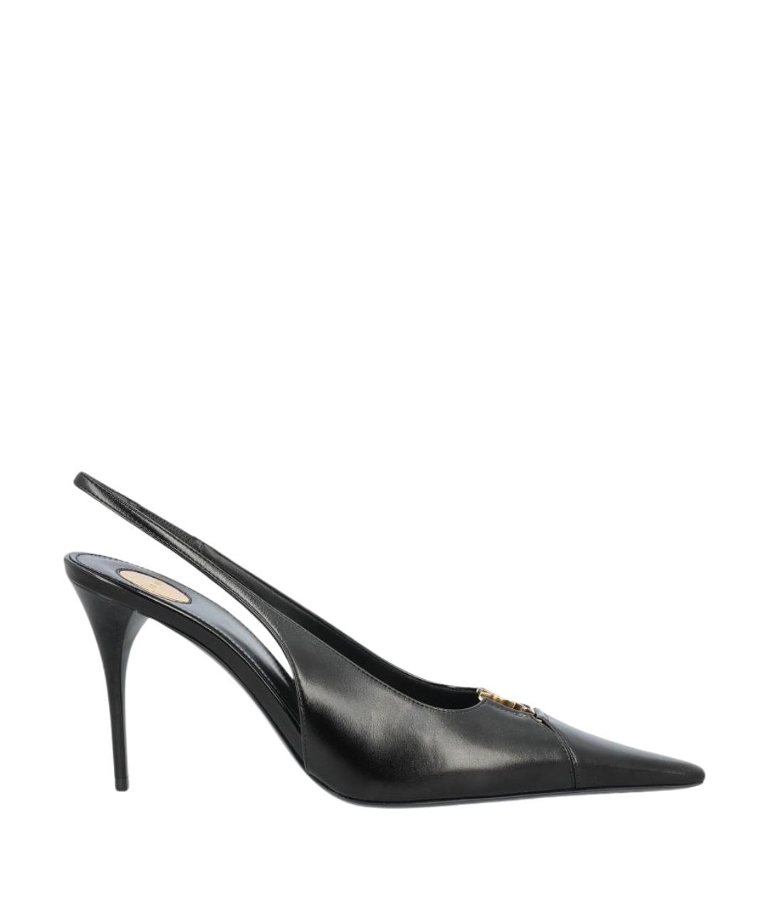 SAINT LAURENT Черные кожаные туфли, фото 1