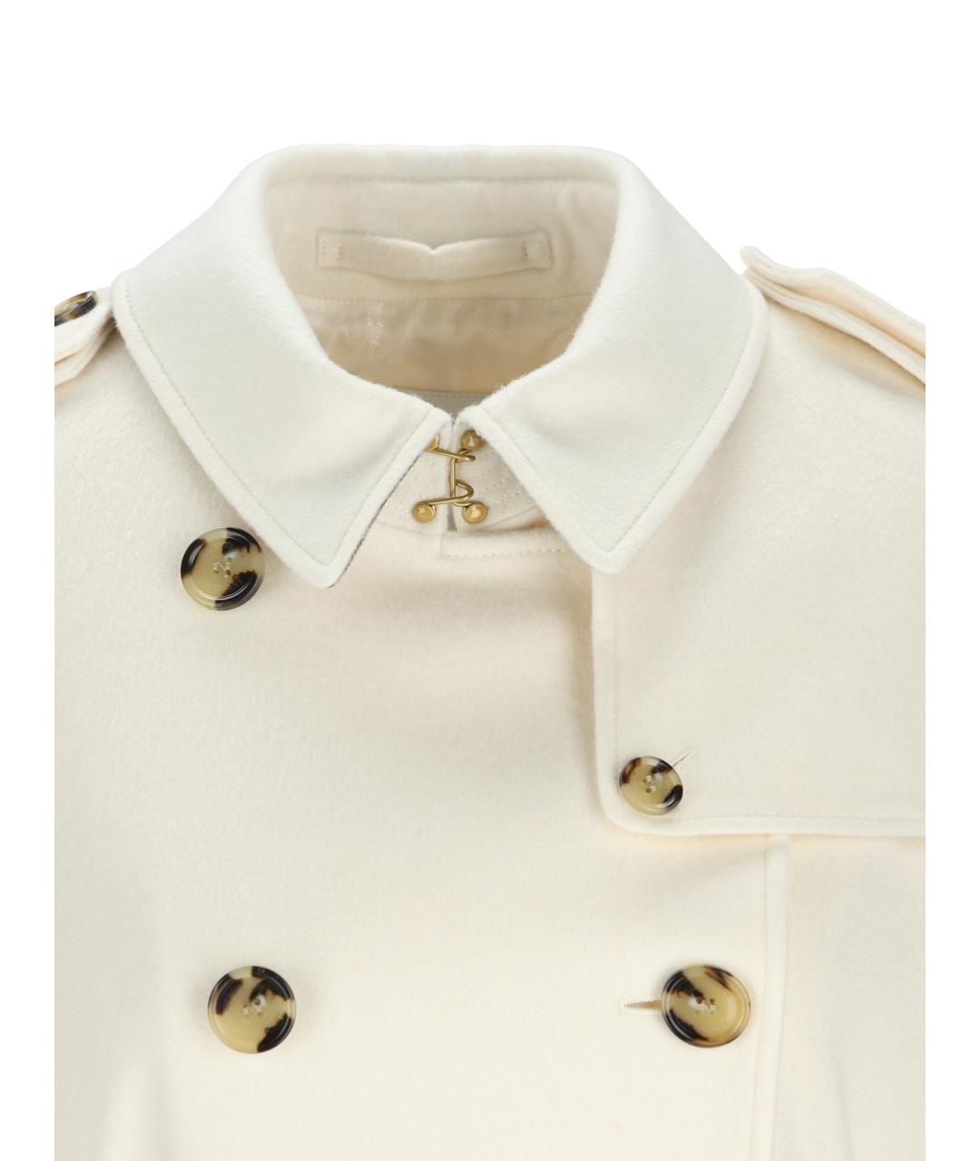 BURBERRY Белое кашемировое пальто, фото 4