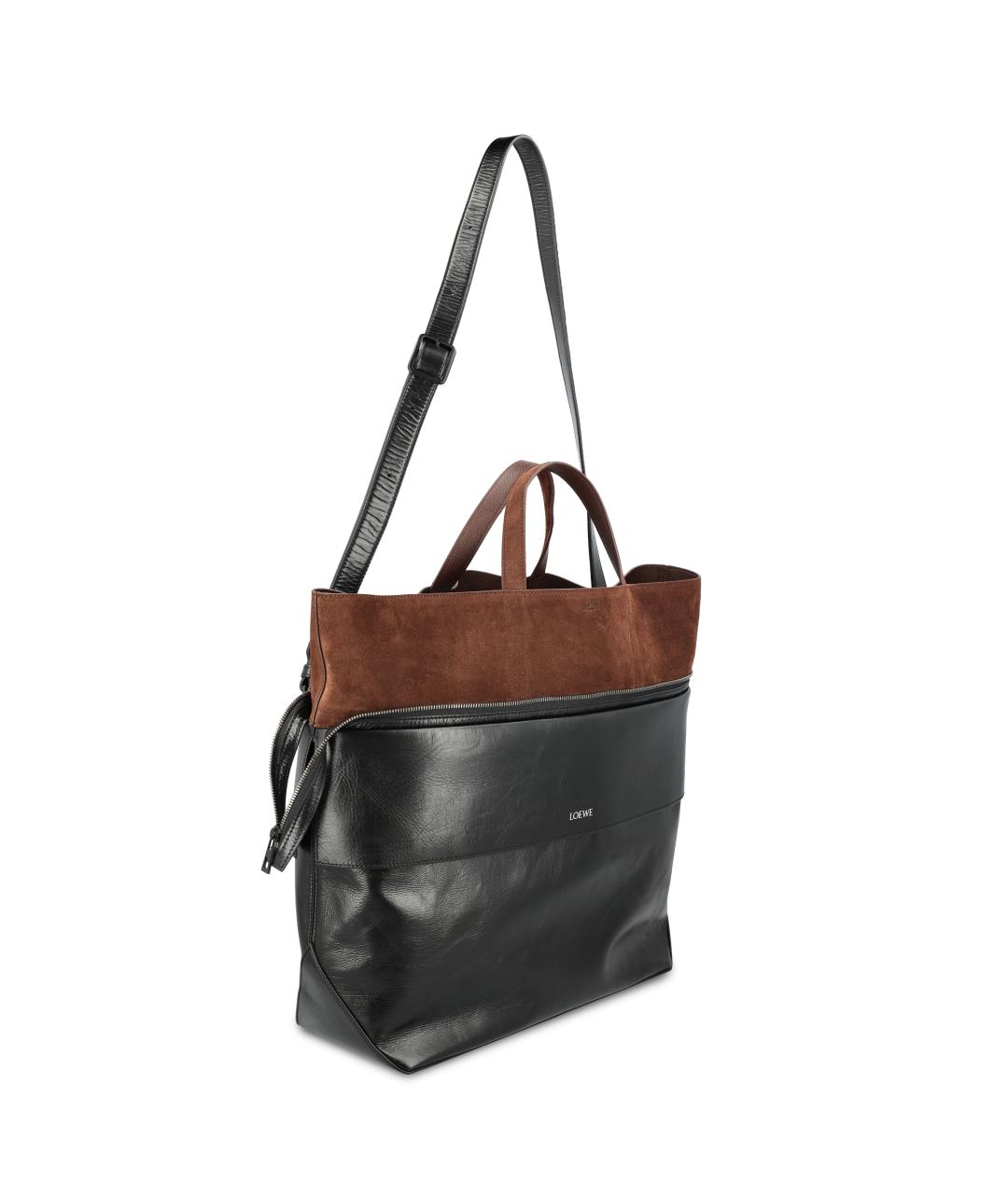 LOEWE Черная кожаная сумка тоут, фото 3