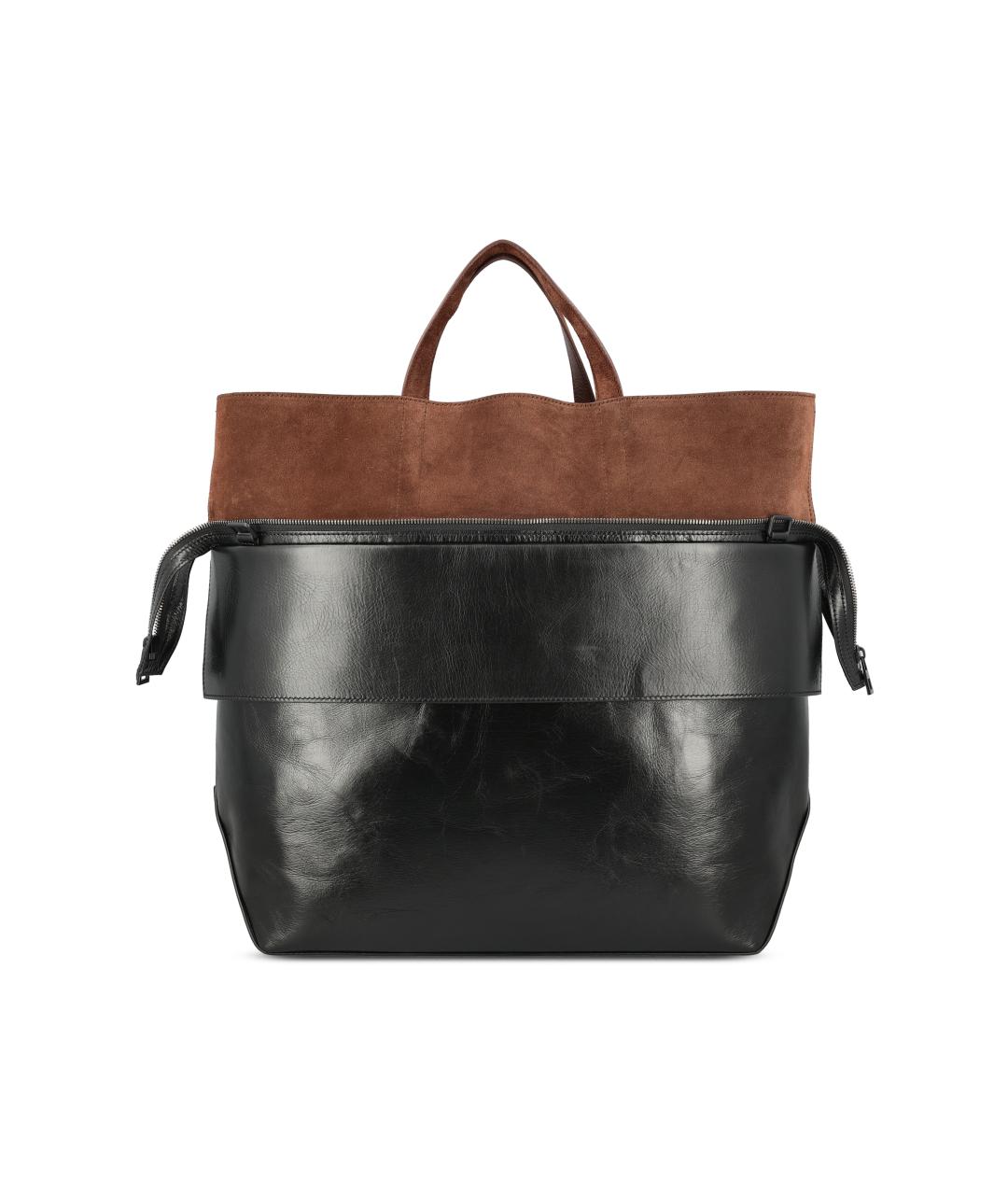 LOEWE Черная кожаная сумка тоут, фото 2