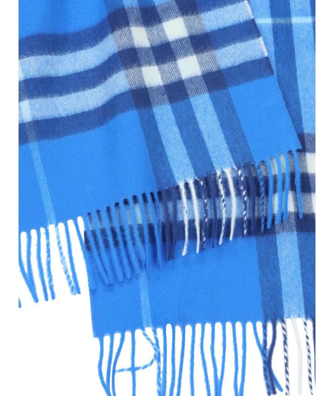 BURBERRY Синий кашемировый шарф, фото 2