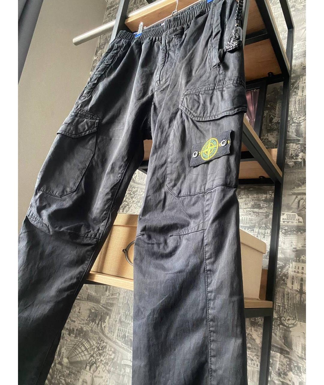 STONE ISLAND Антрацитовые повседневные брюки, фото 3