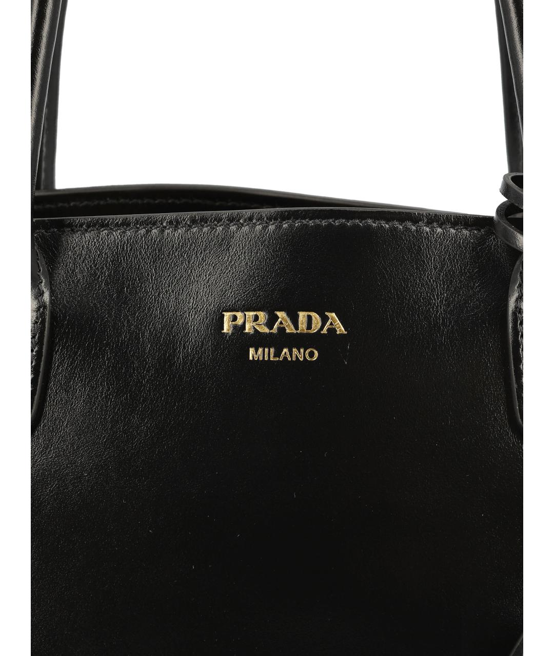 PRADA Черная кожаная сумка тоут, фото 4