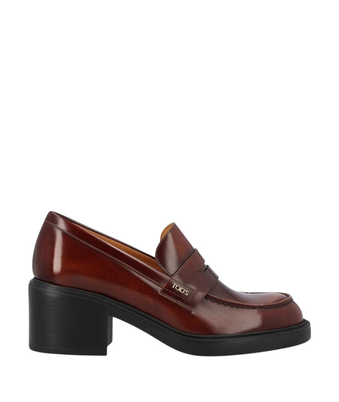 TOD'S Коричневые кожаные лоферы, фото 1