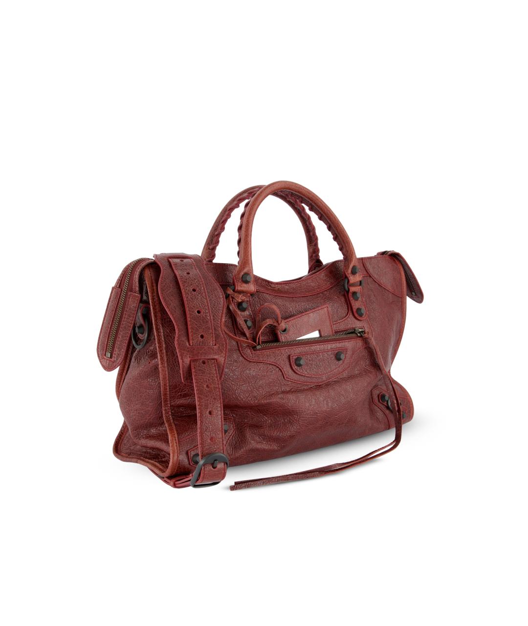 BALENCIAGA Красная кожаная сумка тоут, фото 3