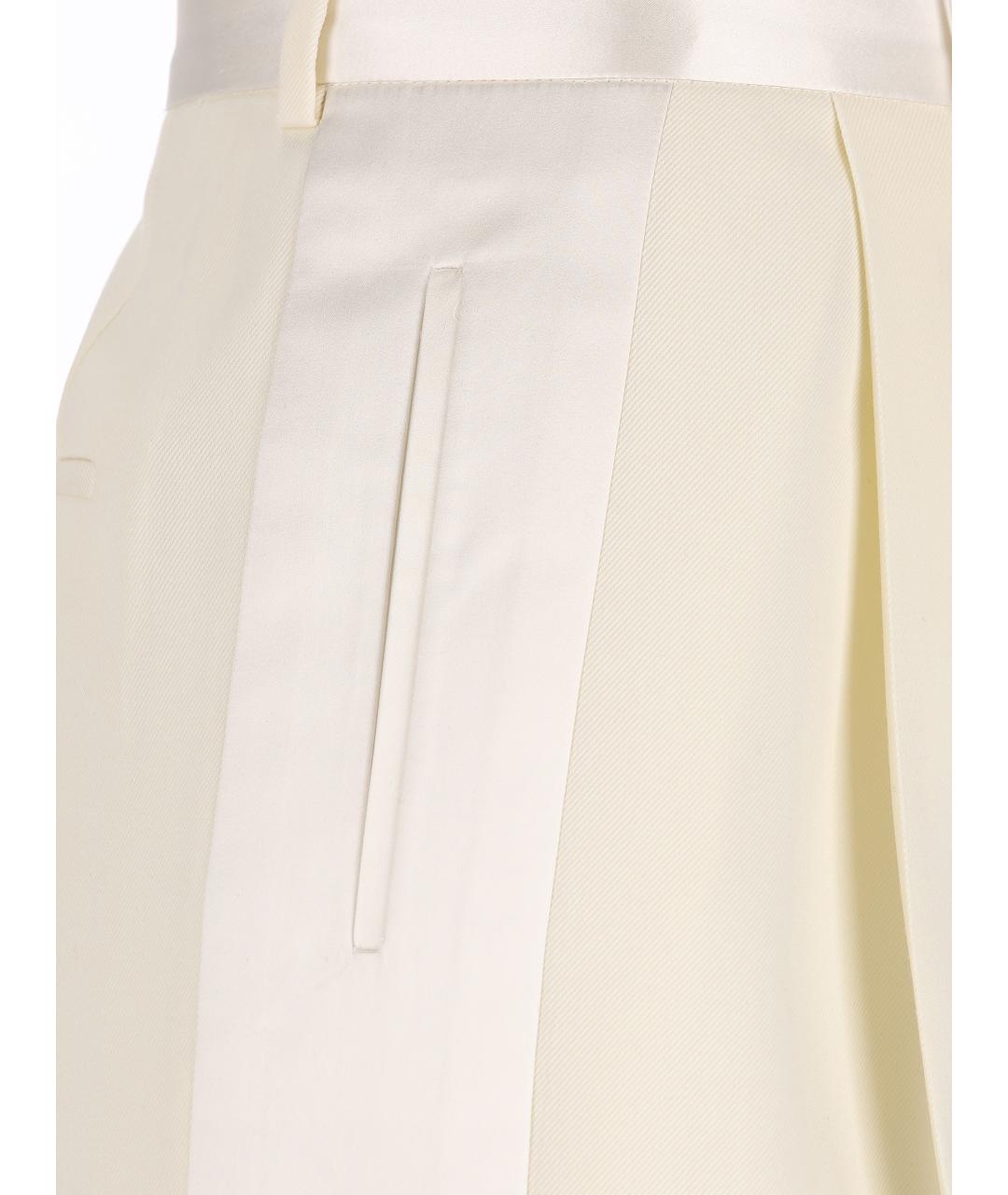 CELINE Бежевые шерстяные прямые брюки, фото 4