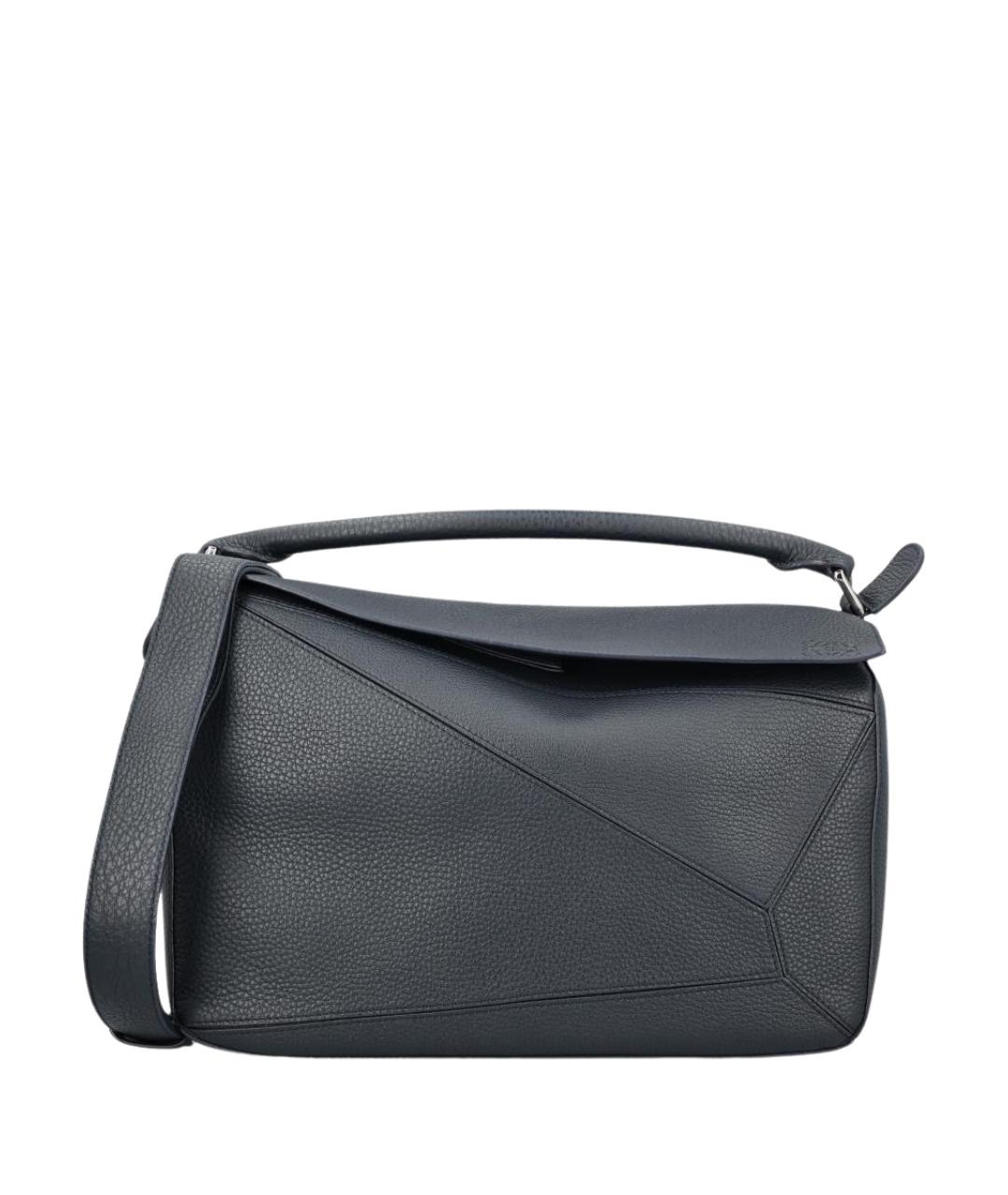 LOEWE Темно-синяя кожаная сумка на плечо, фото 1