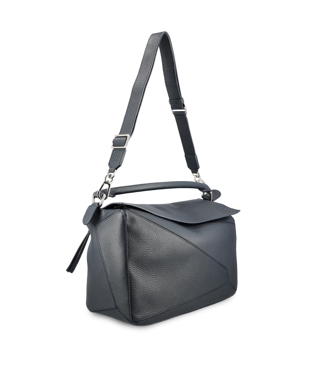LOEWE Темно-синяя кожаная сумка на плечо, фото 3