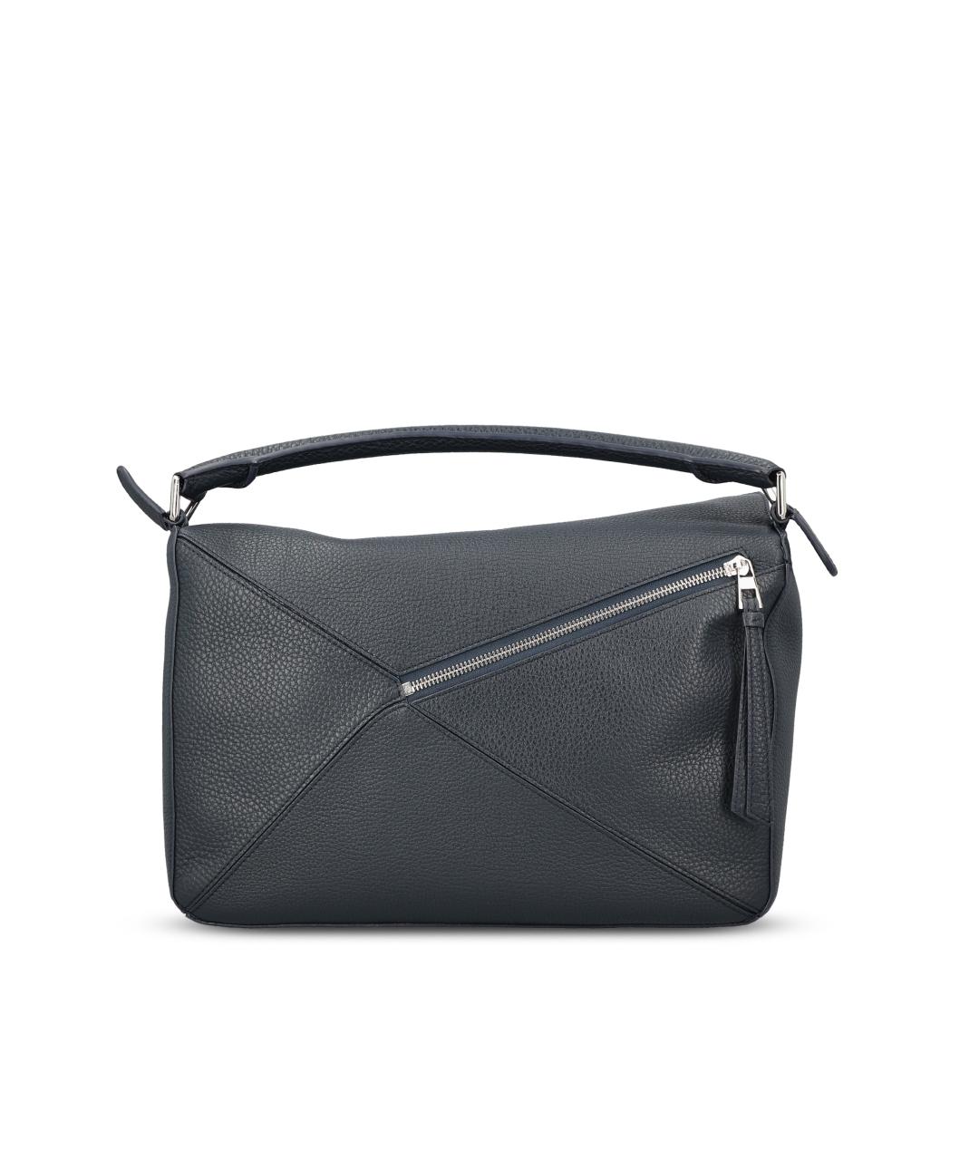 LOEWE Темно-синяя кожаная сумка на плечо, фото 2