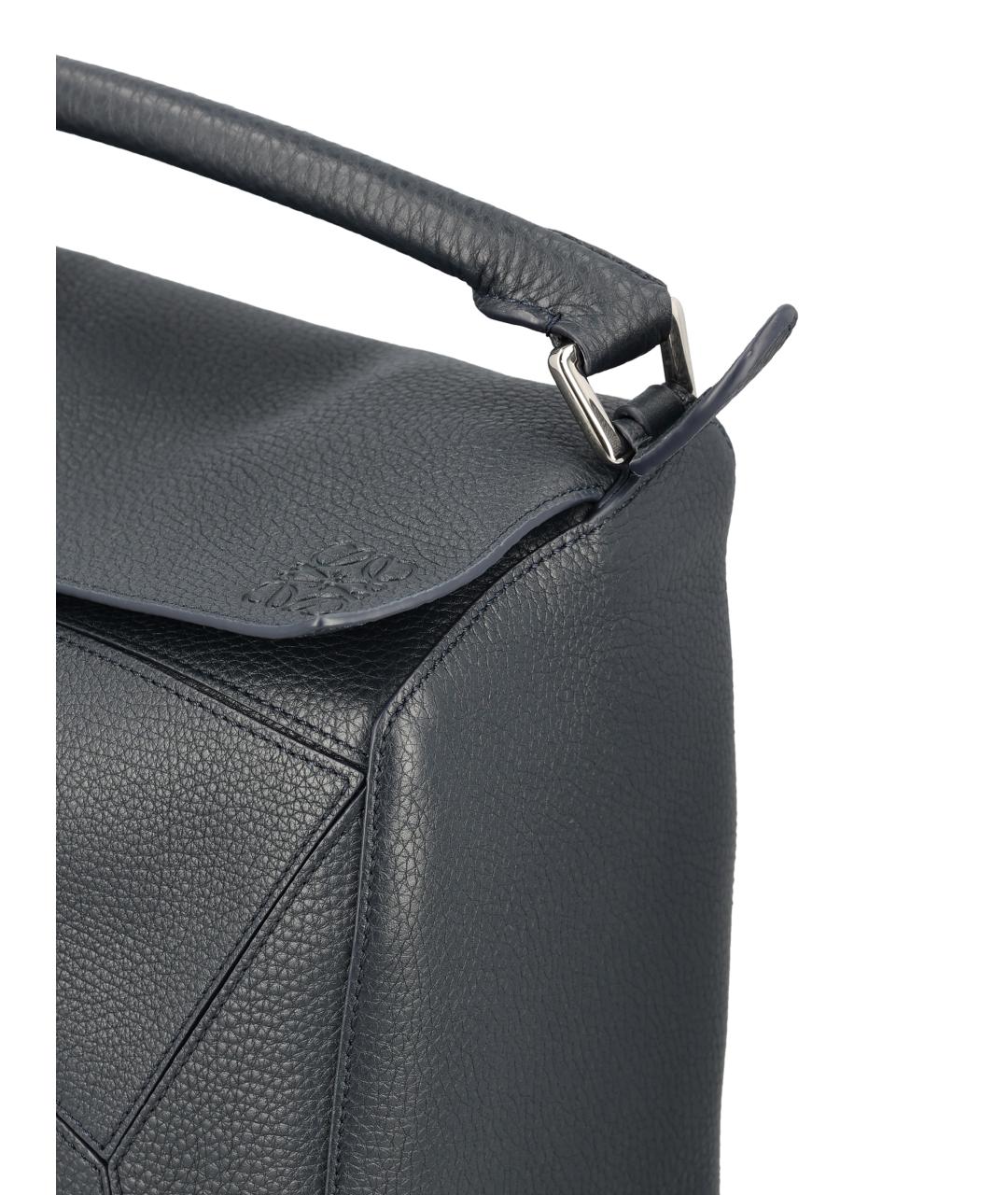 LOEWE Темно-синяя кожаная сумка на плечо, фото 4