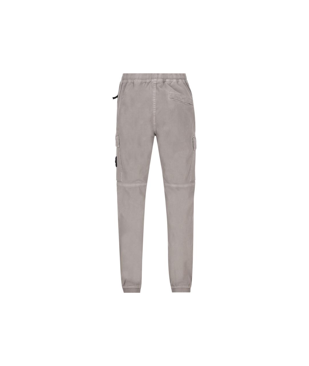 STONE ISLAND Серые хлопковые повседневные брюки, фото 2
