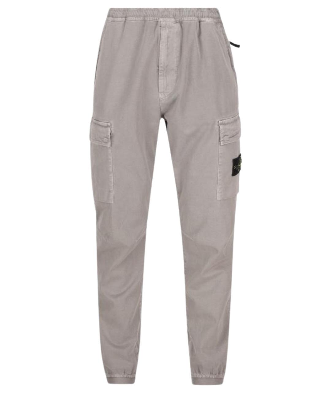STONE ISLAND Серые хлопковые повседневные брюки, фото 1