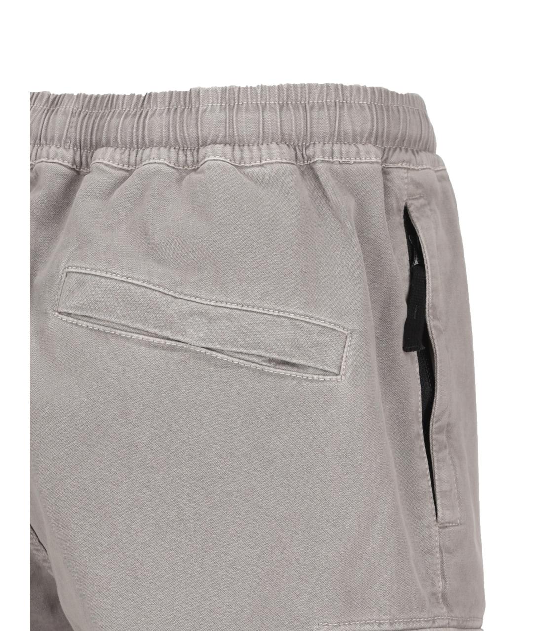 STONE ISLAND Серые хлопковые повседневные брюки, фото 4