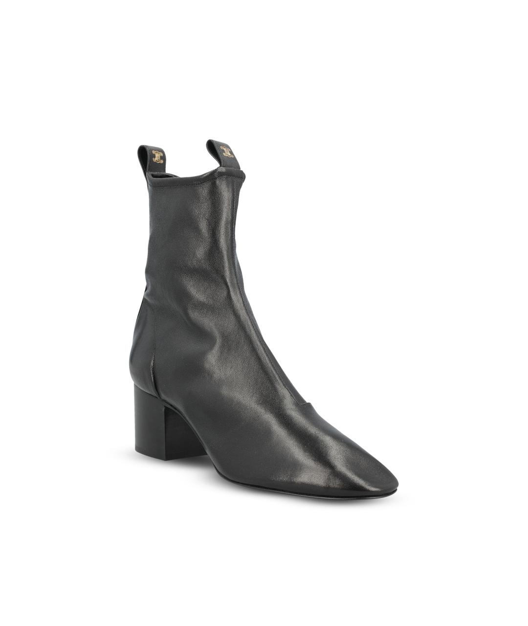 CELINE Черные кожаные ботильоны, фото 2
